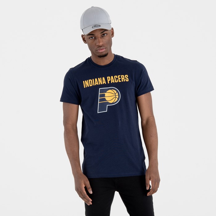 Indiana Pacers Team Logo Miesten T-paita Laivastonsininen - New Era Vaatteet Myynti FI-864527